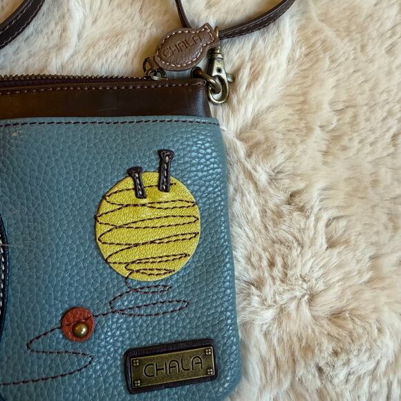 Chala Mini Crossbody Bag Fat Fat Embroidered Stitched Design Adjustable Strap - Picture 2 of 8